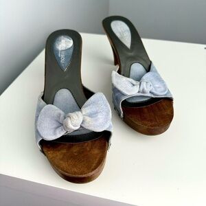 Y2K Blue Open Toe Heels